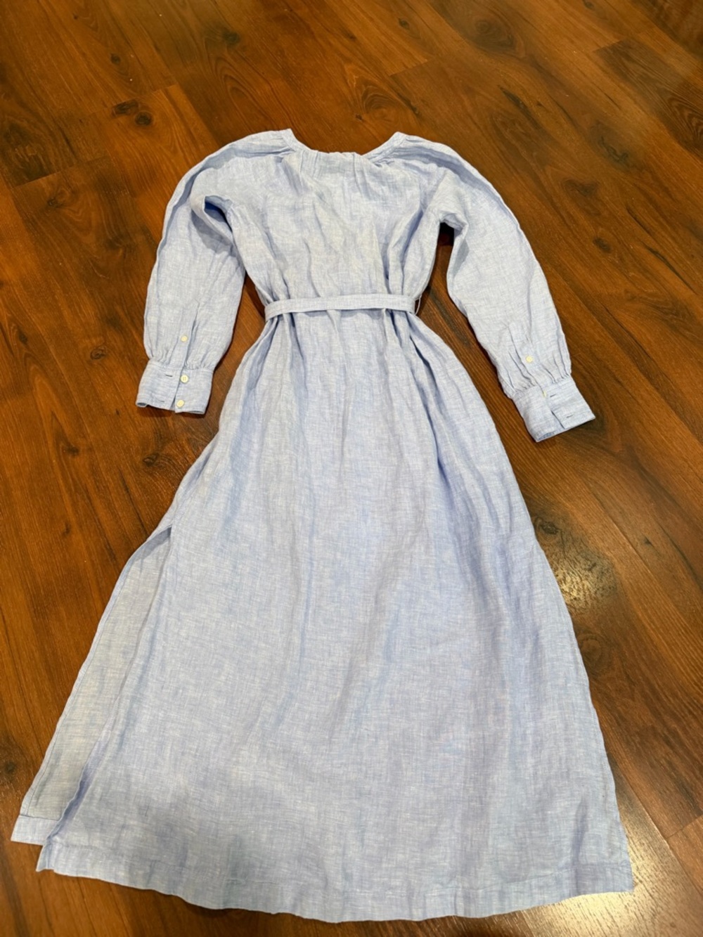 NWT J Crew 100% Linen Cabana Midi dress in French Blue CI918 Size Small Kaftan - Picture 14 of 14